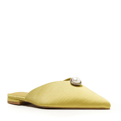 Beatrice Satin Mule - Green