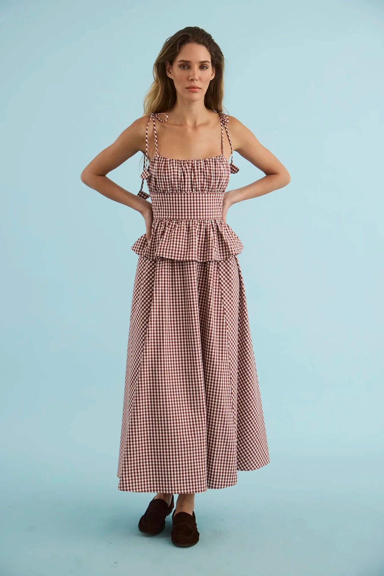 Betsy Dress - Costwold Check Rust