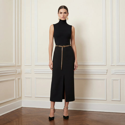 Anya Twofer Dress - Black