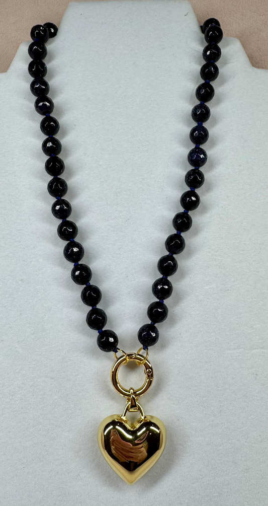 Navy Heart Necklace