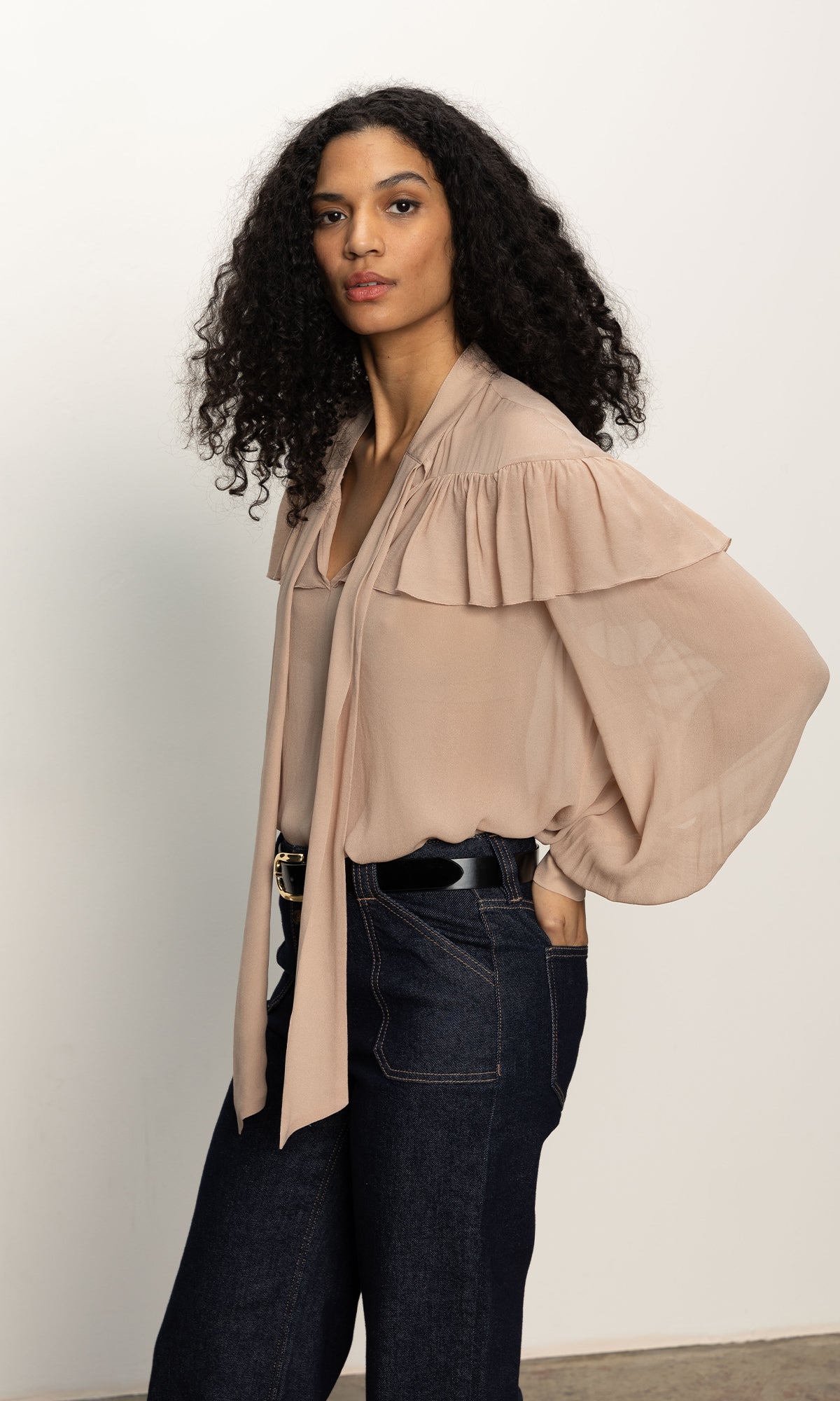 FADE INTO YOU RUFFLE BLOUSE
