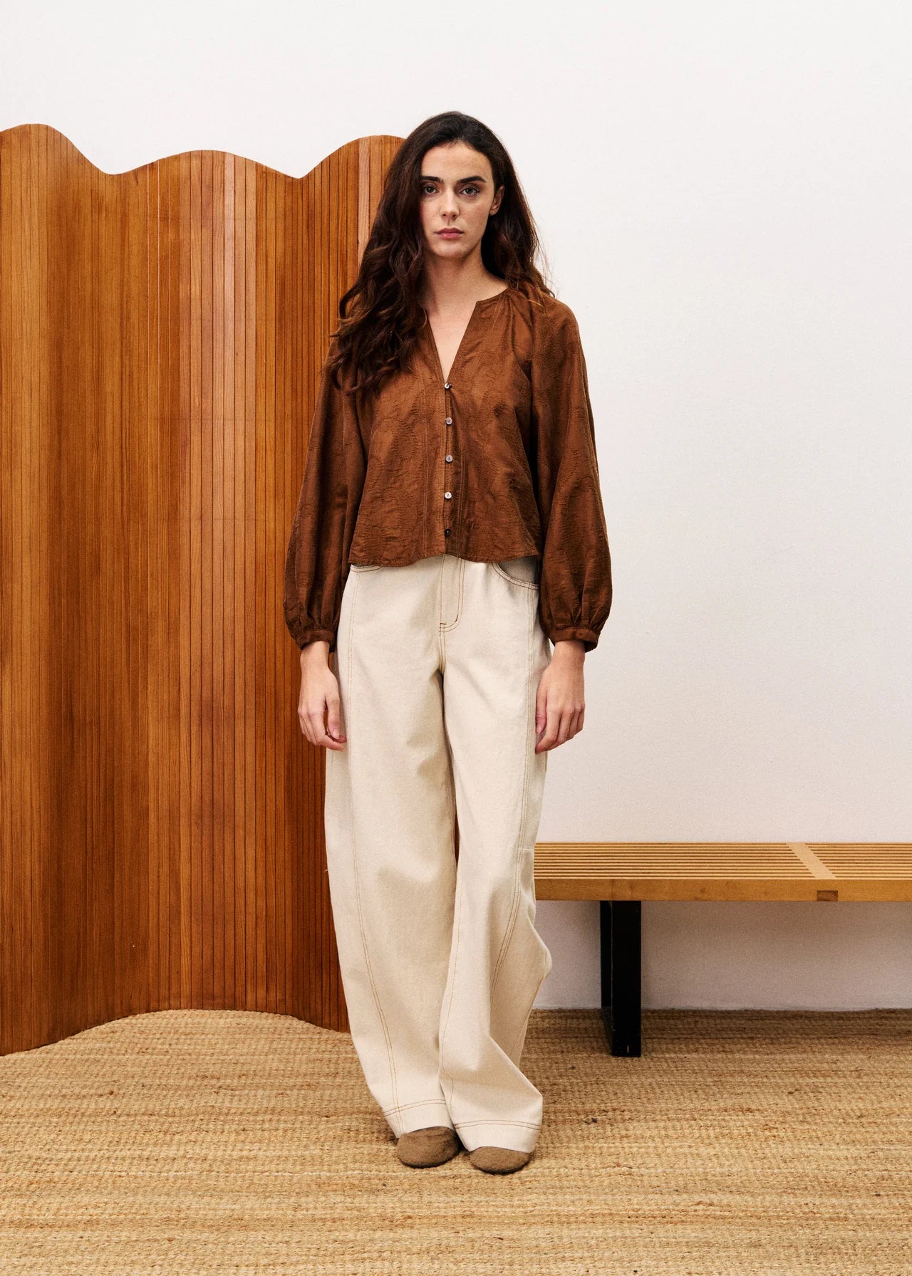 Pensee Blouse - Ice Brown