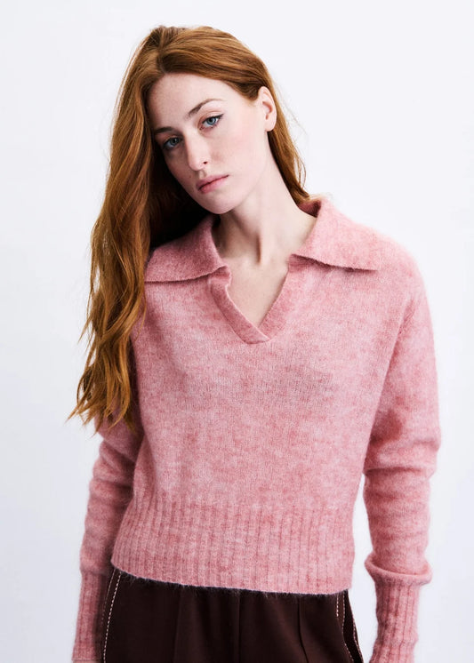 Mirai Polo Sweater - Rose