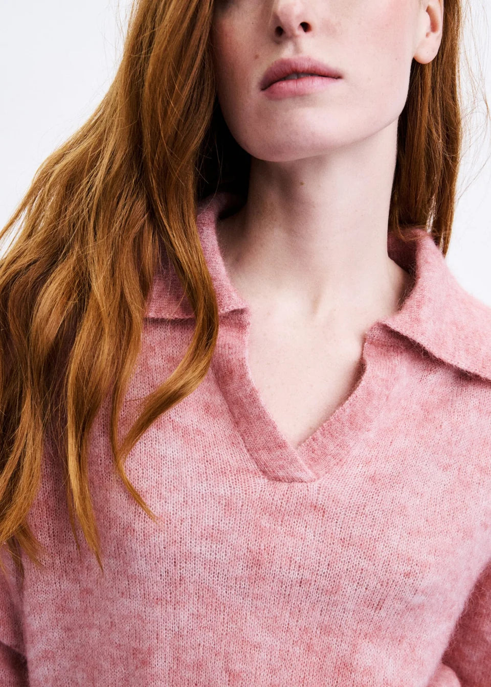 Mirai Polo Sweater - Rose