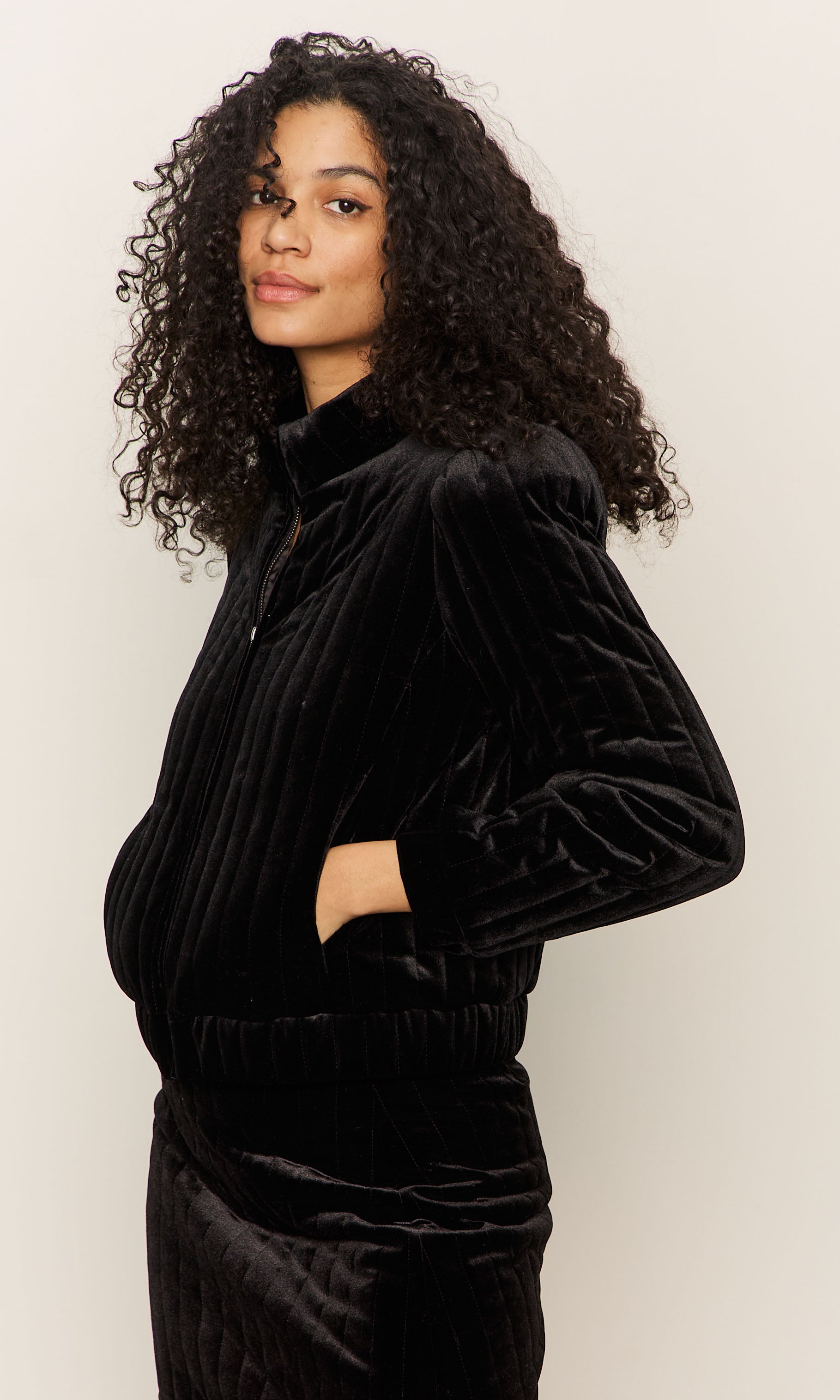 Quilted Velvet Jacket