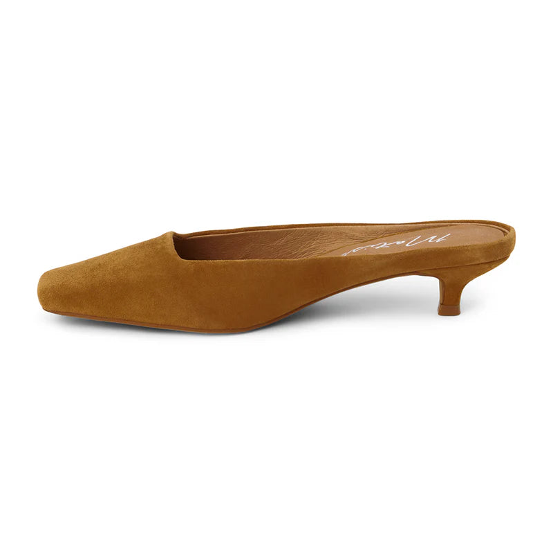 Classy Heeled Mule - Tobacco