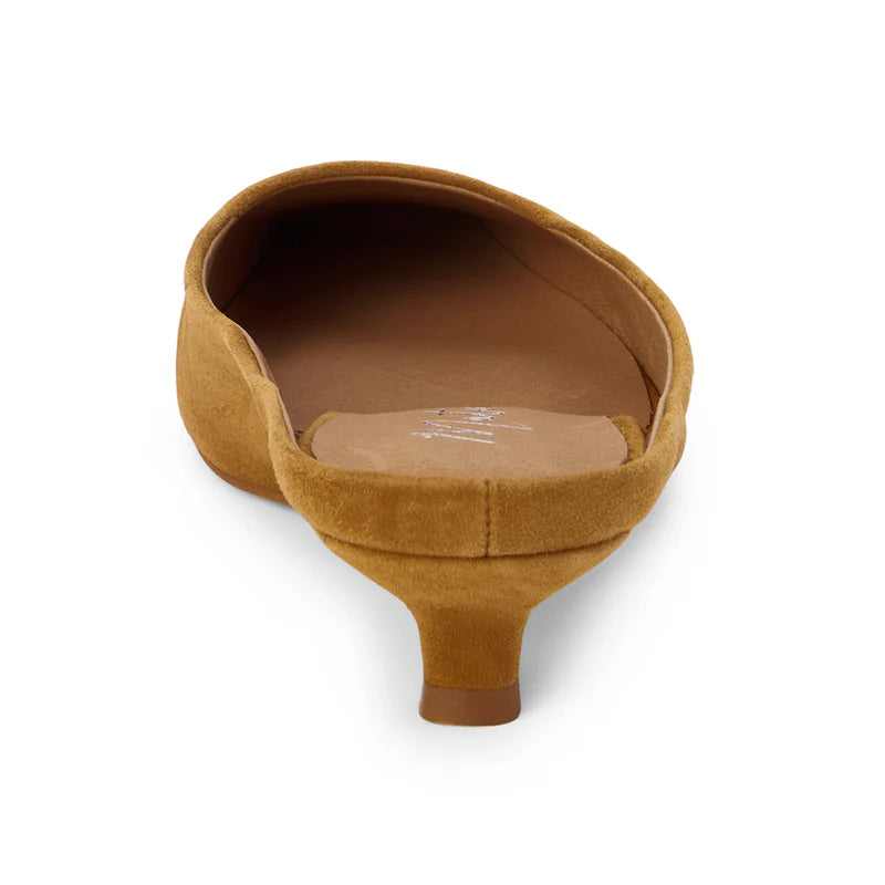 Classy Heeled Mule - Tobacco