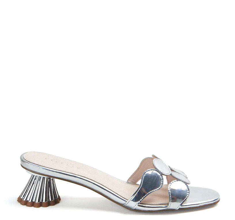 Bunny Kitten Heel Sandal - Silver
