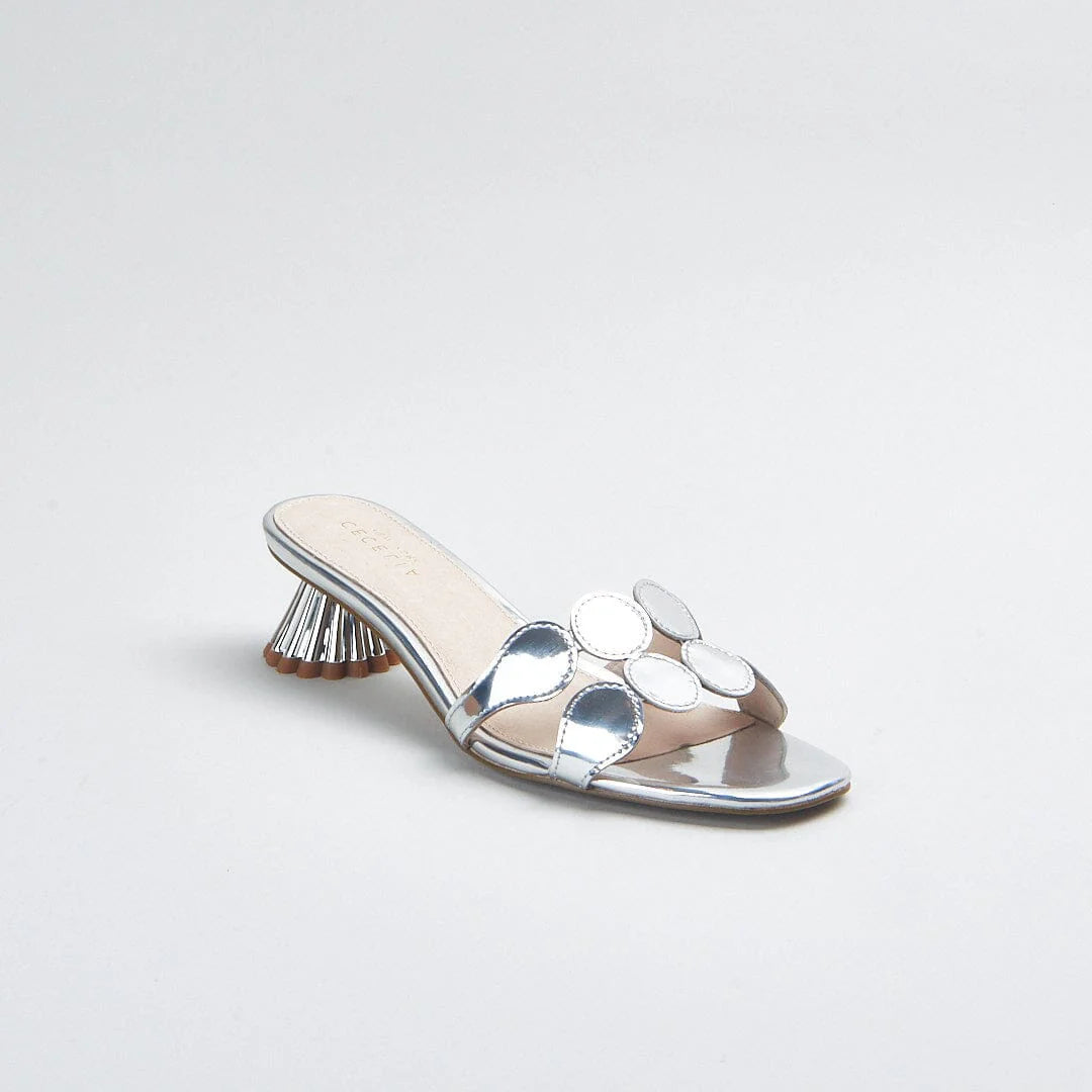 Bunny Kitten Heel Sandal - Silver