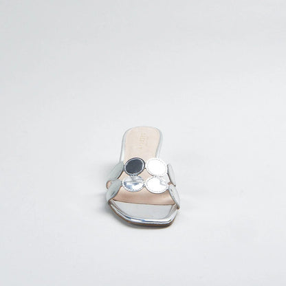 Bunny Kitten Heel Sandal - Silver