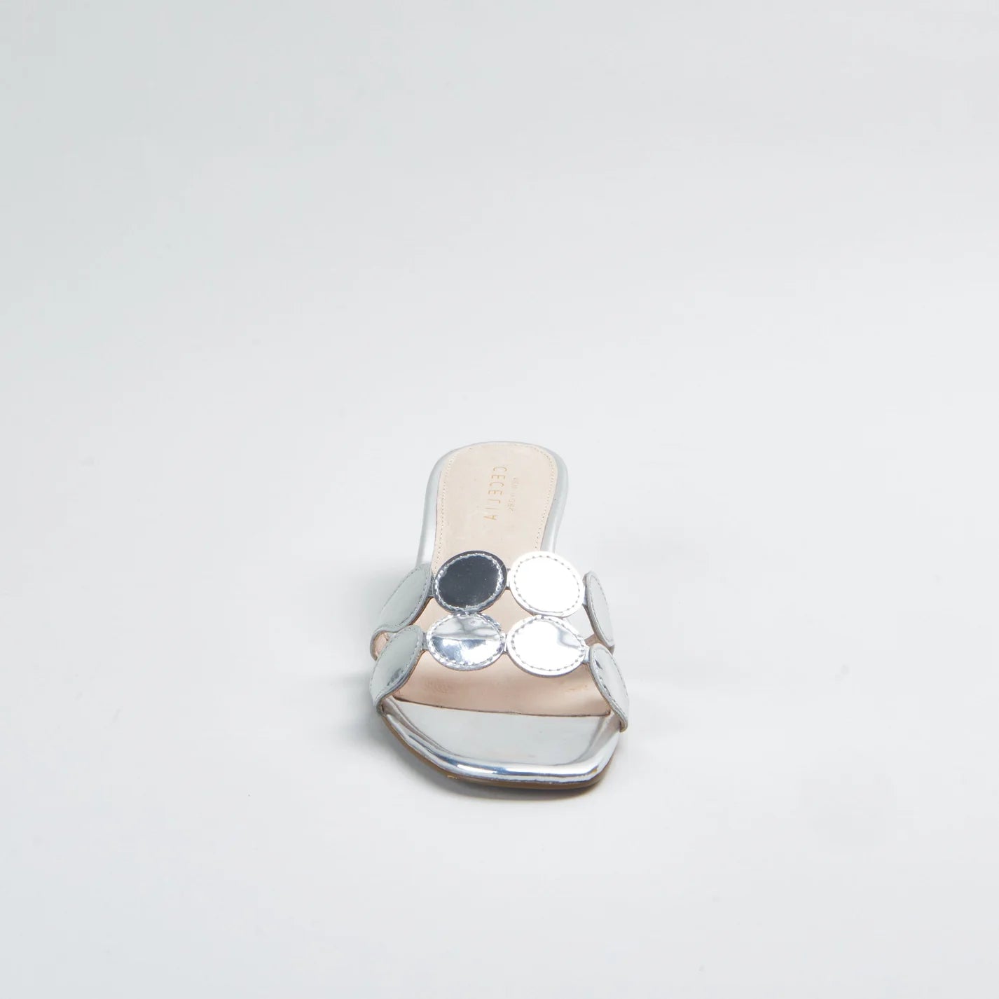 Bunny Kitten Heel Sandal - Silver