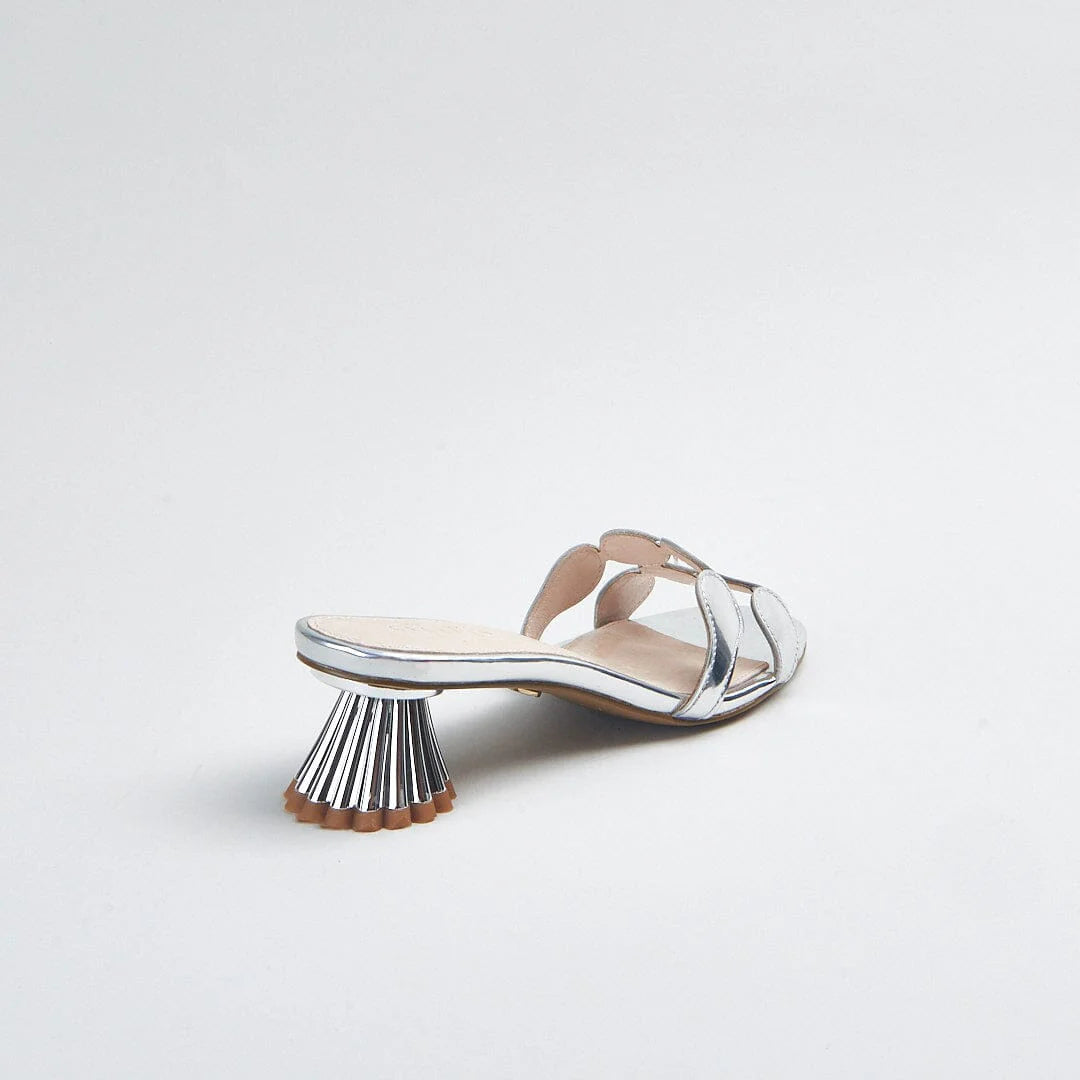 Bunny Kitten Heel Sandal - Silver