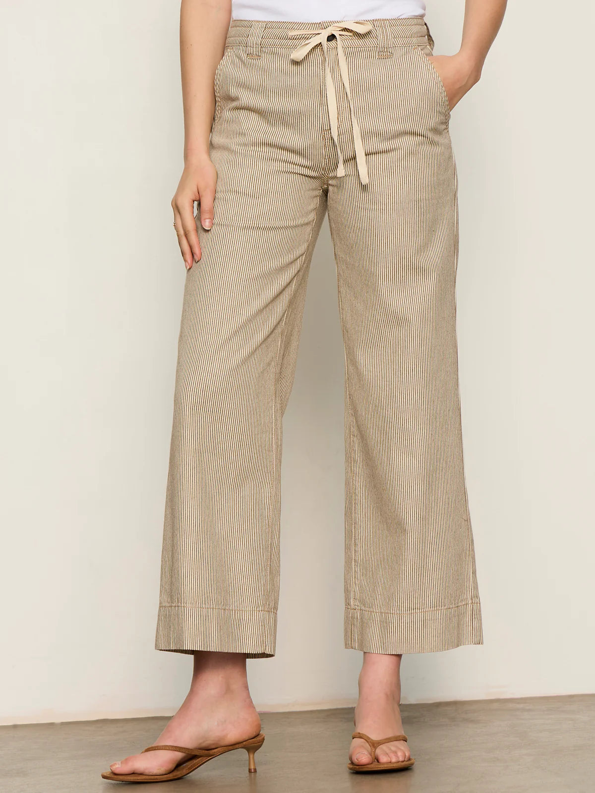 Lily Stripe Cropped Pant - Lido Stripe
