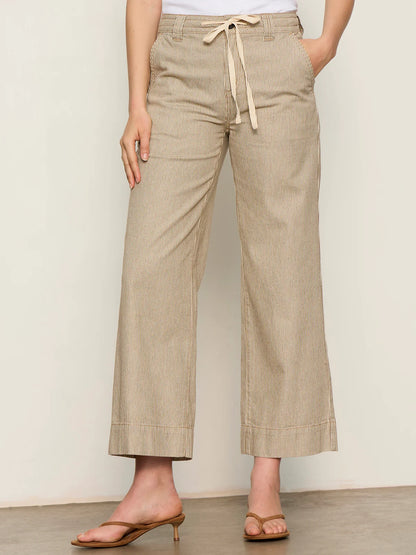 Lily Stripe Cropped Pant - Lido Stripe