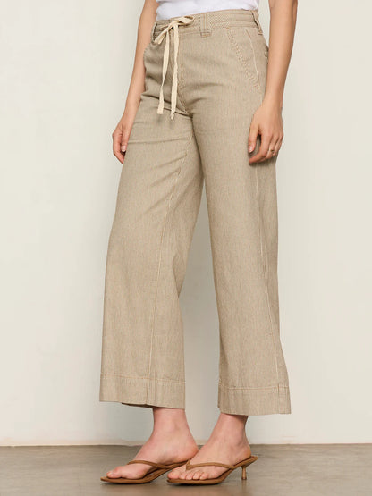 Lily Stripe Cropped Pant - Lido Stripe