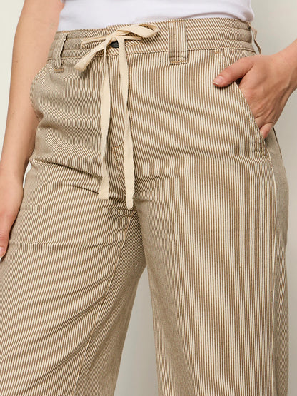 Lily Stripe Cropped Pant - Lido Stripe