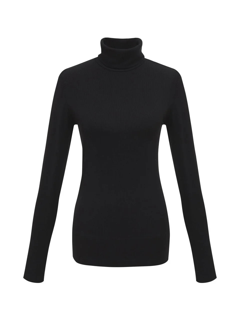 Essential Turtleneck Top - Black