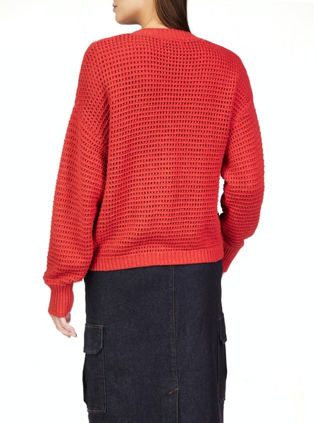 Falling for Fall Cardigan - Cherry Red