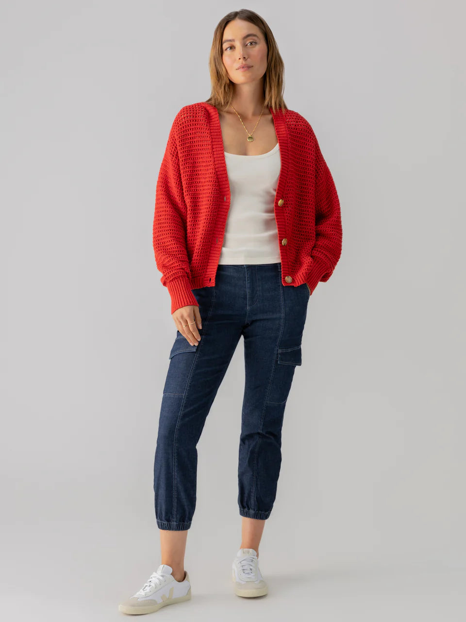 Falling for Fall Cardigan - Cherry Red