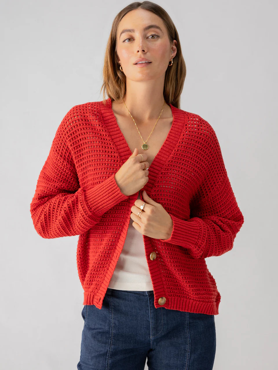 Falling for Fall Cardigan - Cherry Red