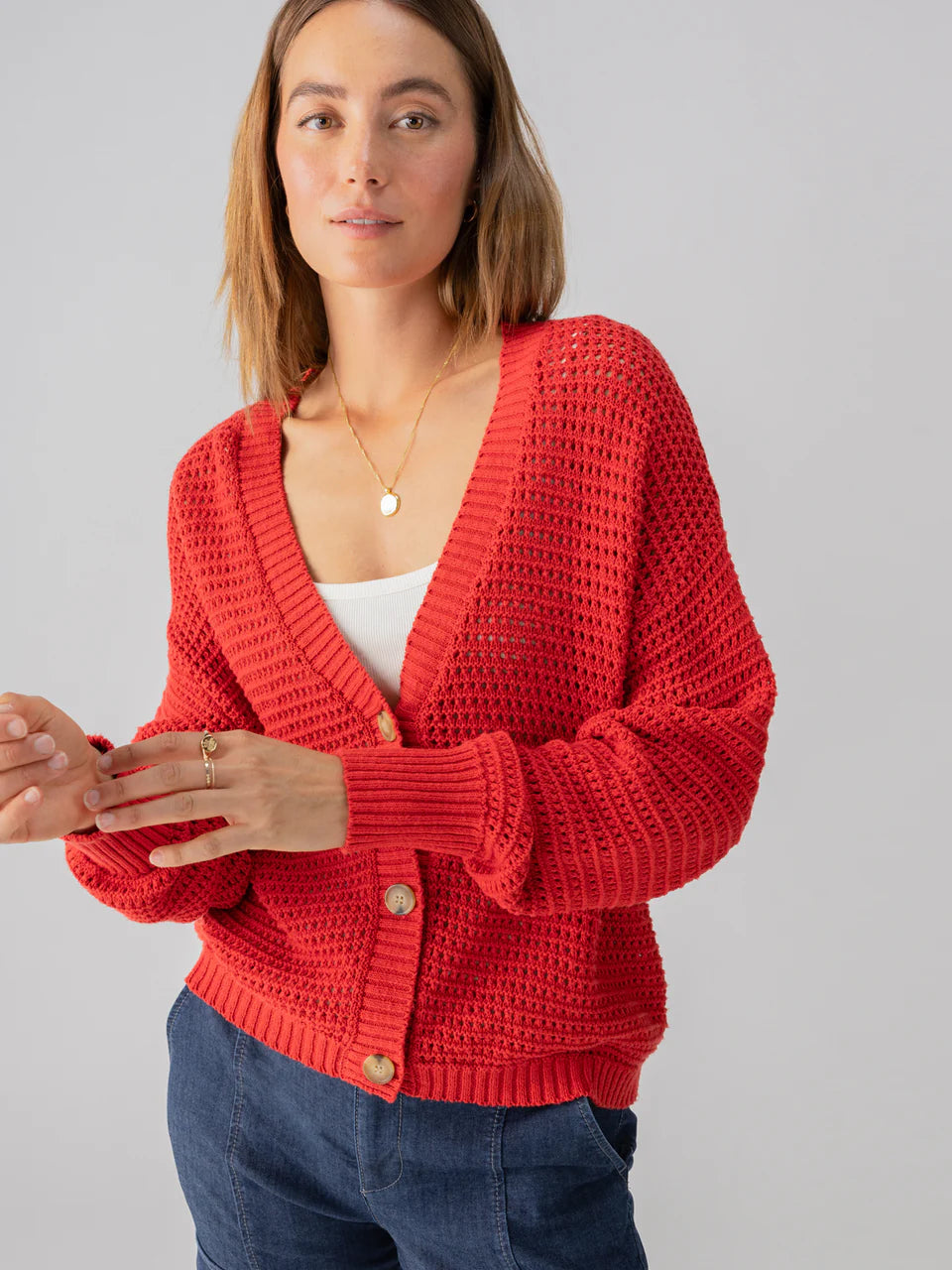 Falling for Fall Cardigan - Cherry Red