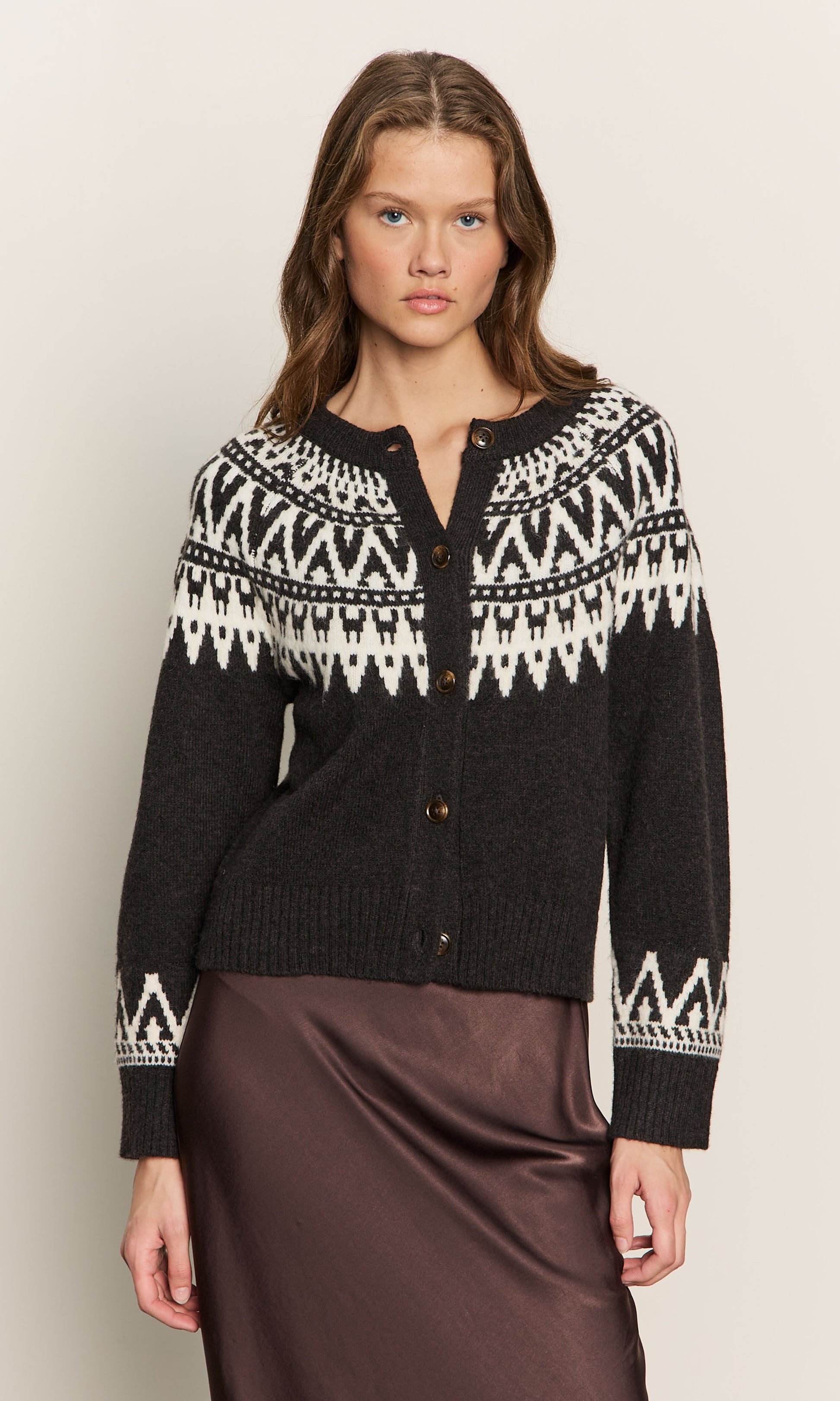 FAIRISLE CREWNECK CARDI