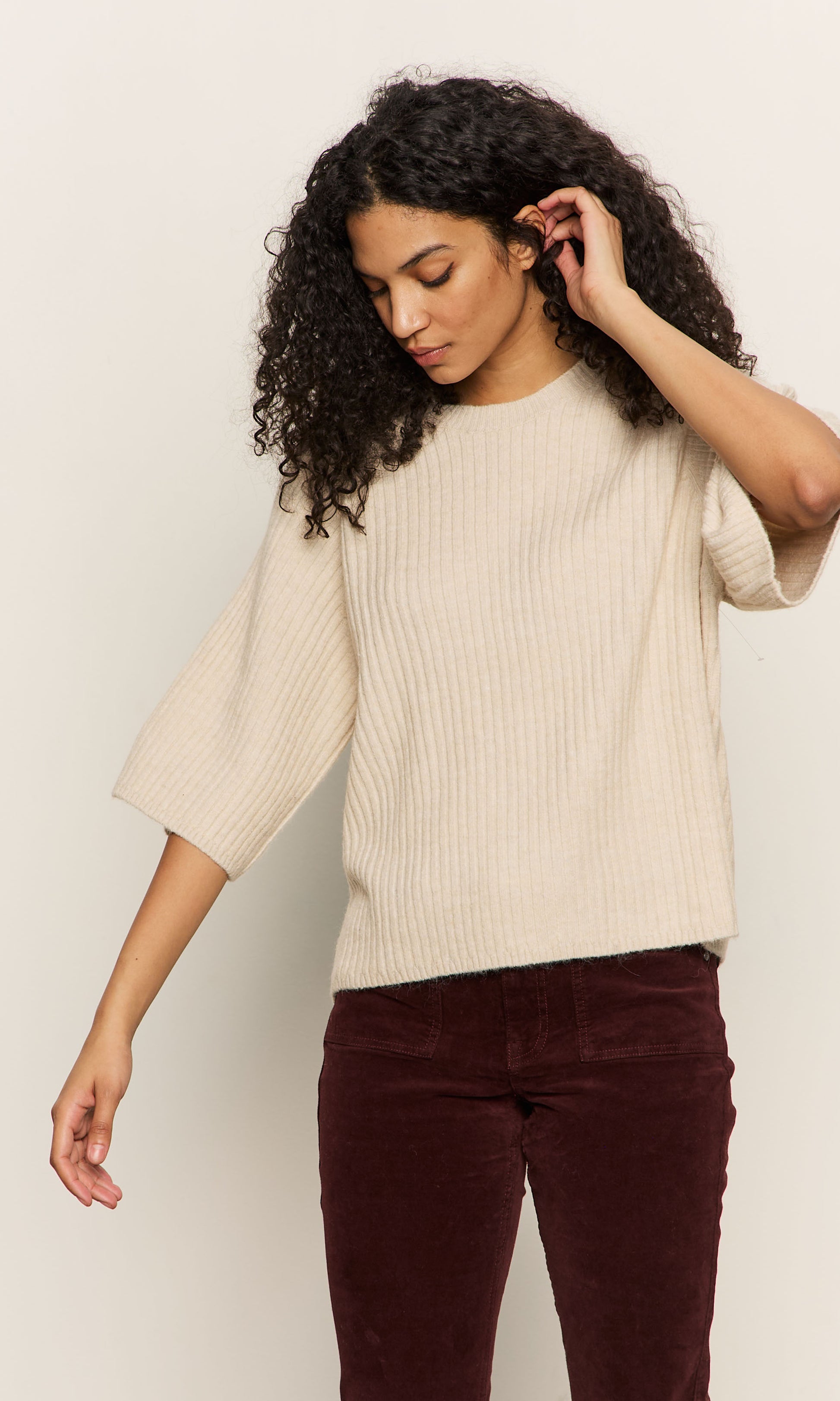 RIBBED SWEATER TEE