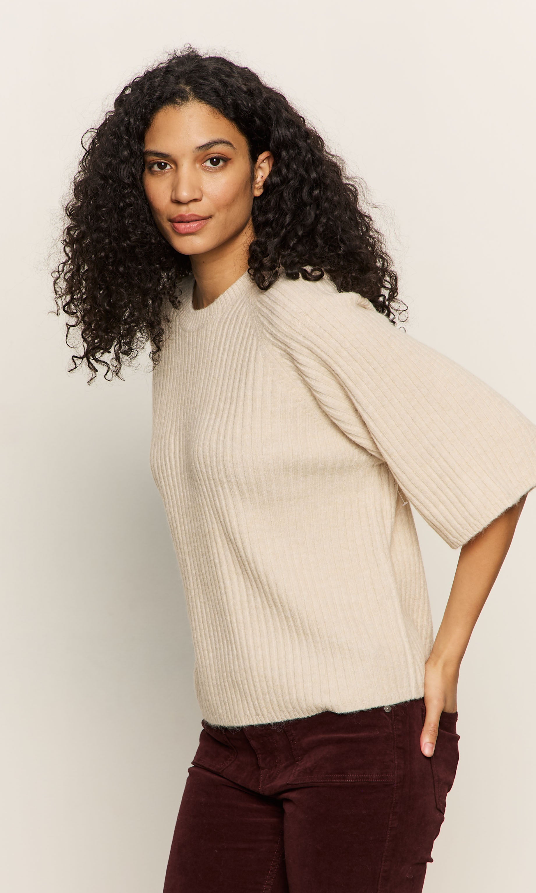RIBBED SWEATER TEE