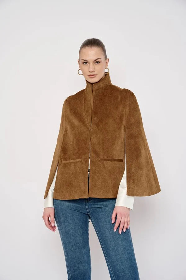 Sage Cape - Camel Suede