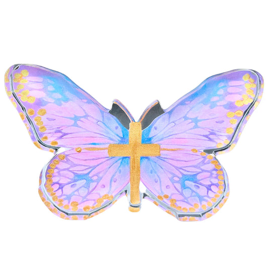 “Pink Cross Butterfly” Acrylic Shelfie: Large