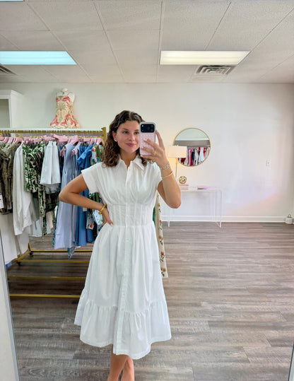 Emily Midi Dress - Optic White