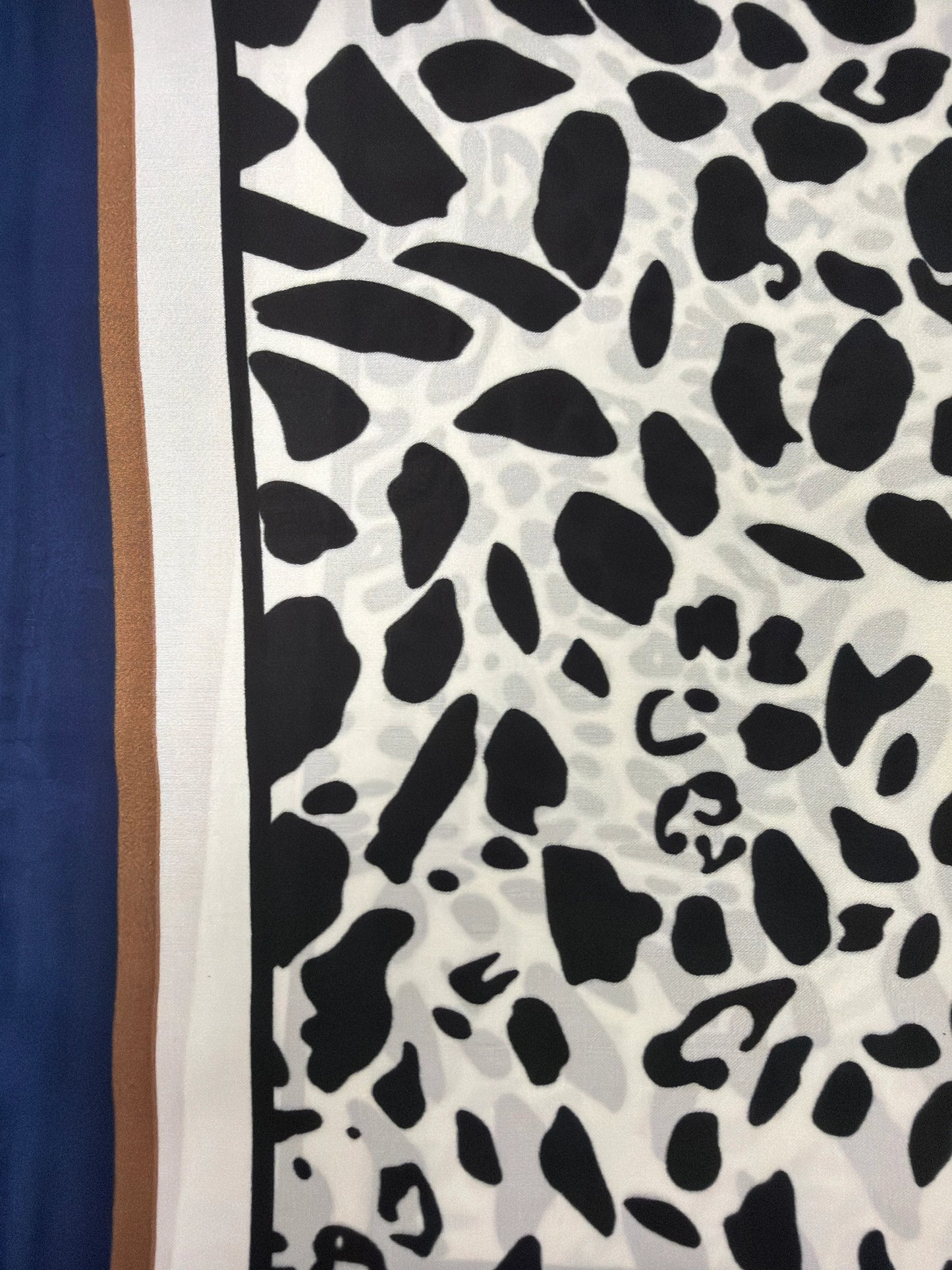 Animal Print Scarf - Navy