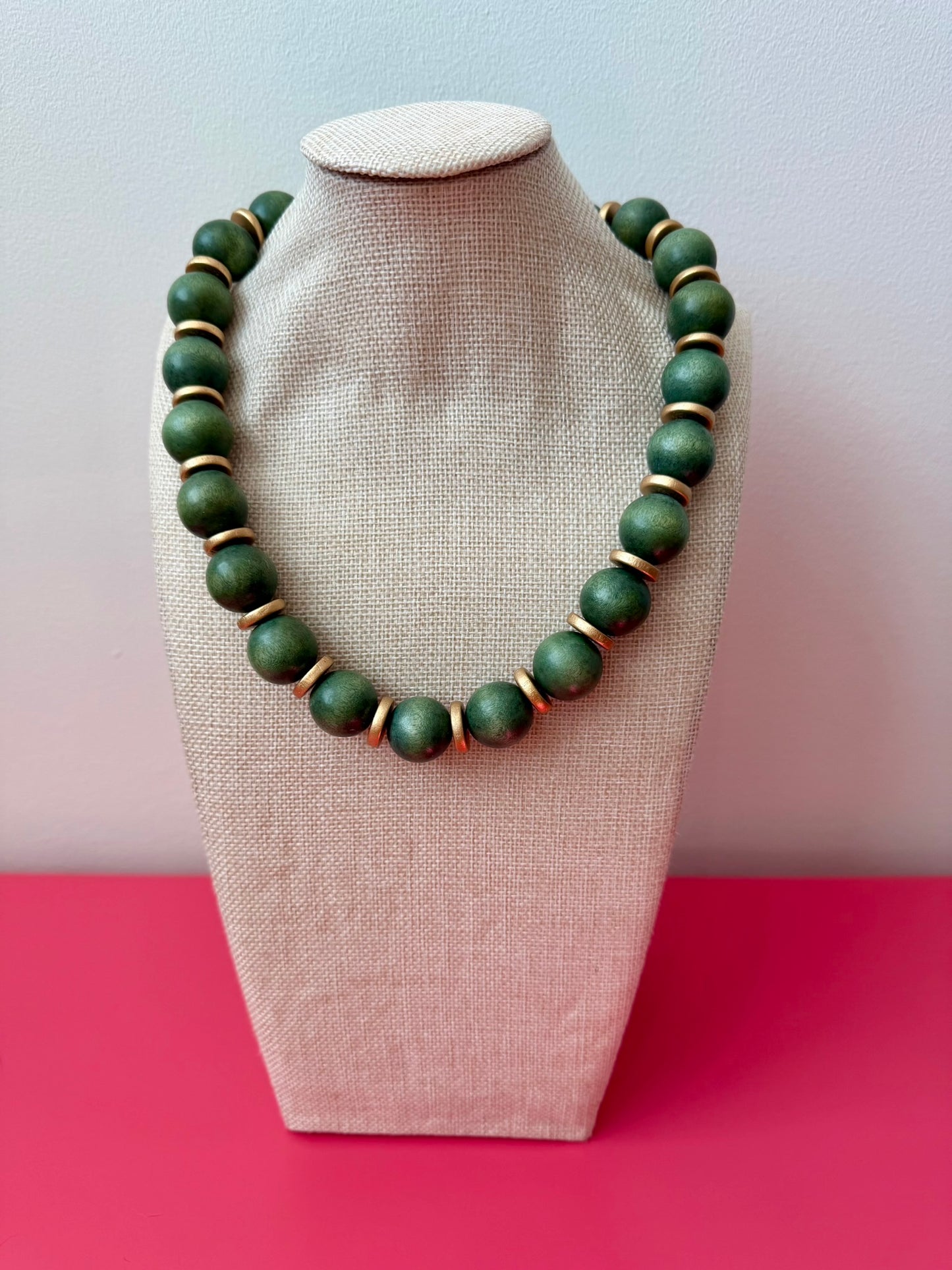 Jade Necklace - Dark Olive Green