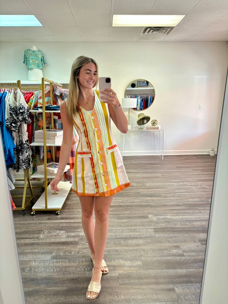 Suni Dress - Abstract Stripe