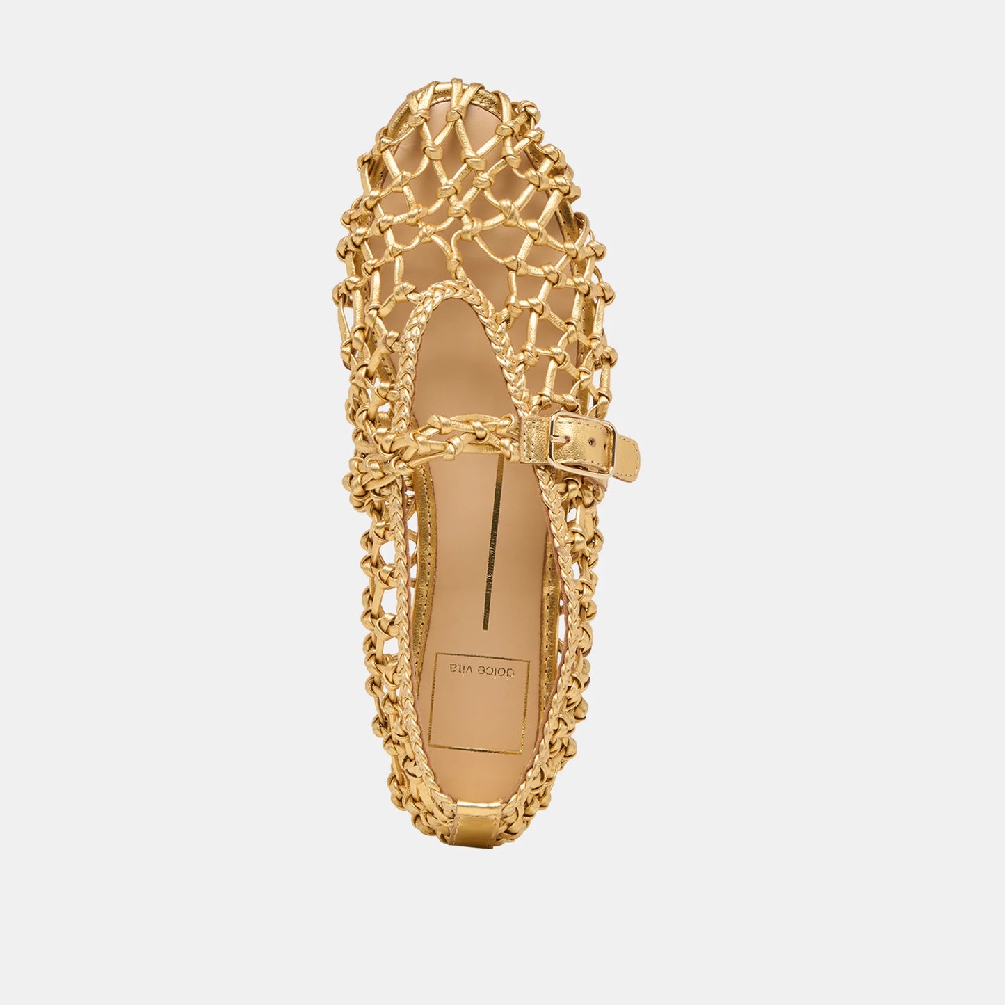 Clair Ballet Flats - Gold Woven Leather