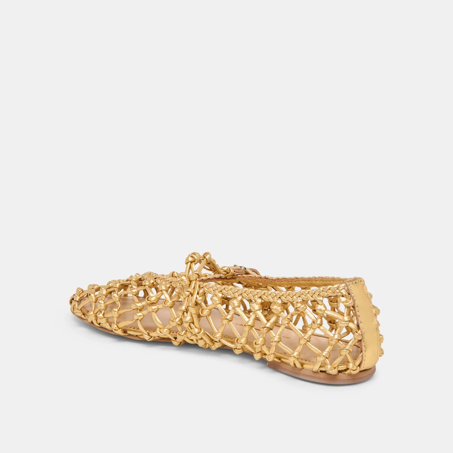 Clair Ballet Flats - Gold Woven Leather