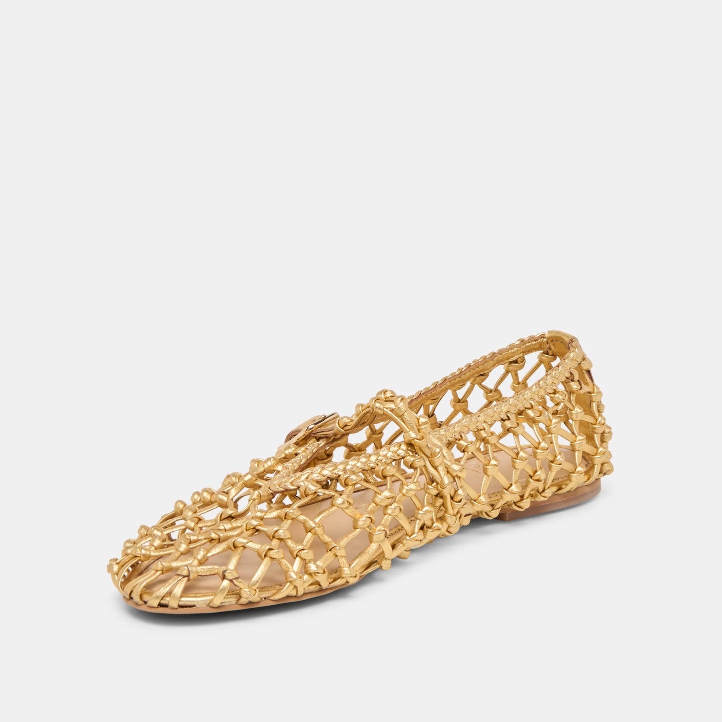 Clair Ballet Flats - Gold Woven Leather