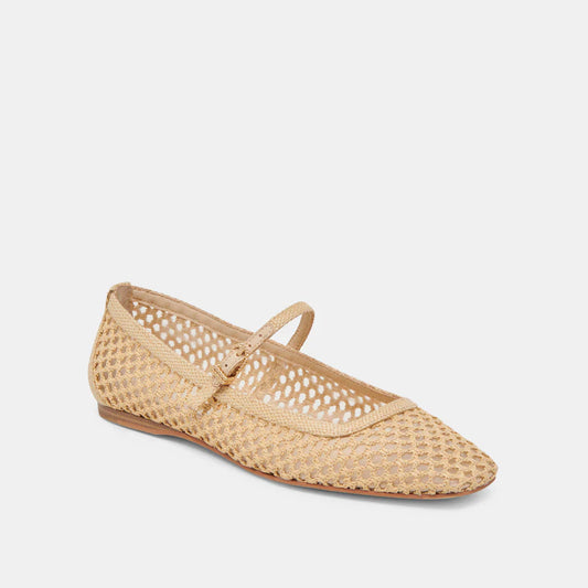 Dolce Vita Reyes Ballet Flats - Light Natural Woven Raffia