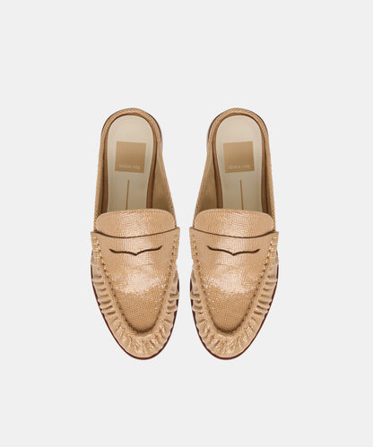 Betzy Loafer Shoe - Latte Embossed Suede