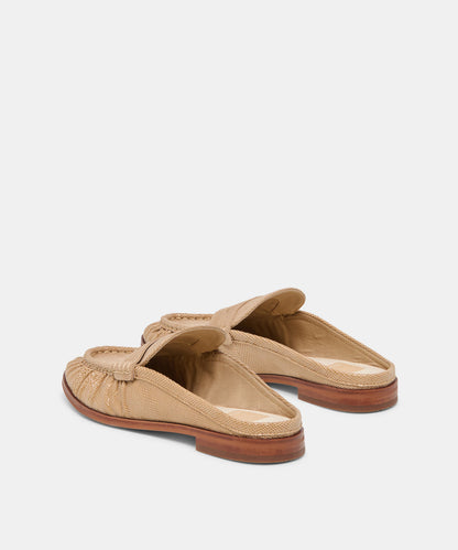 Betzy Loafer Shoe - Latte Embossed Suede
