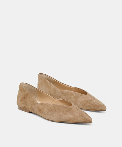 Gema Flat Shoe - Taupe Suede
