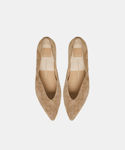Gema Flat Shoe - Taupe Suede