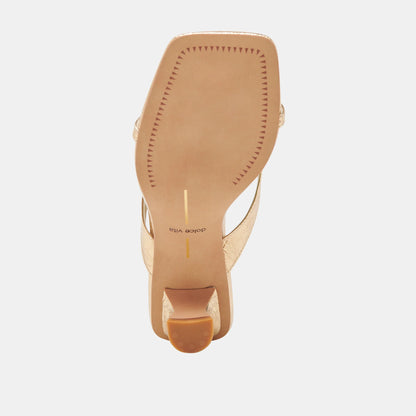 Brevel Heels - Gold Distressed Leather