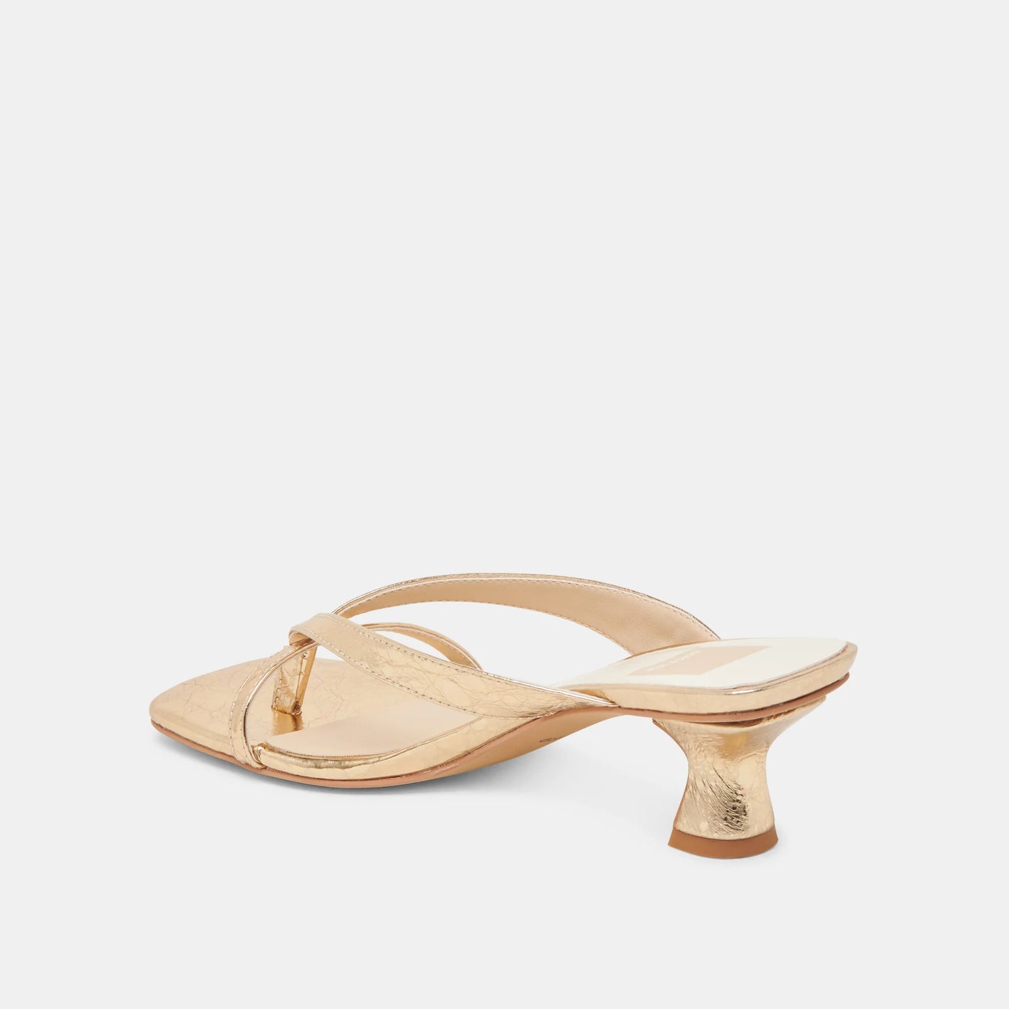 Brevel Heels - Gold Distressed Leather