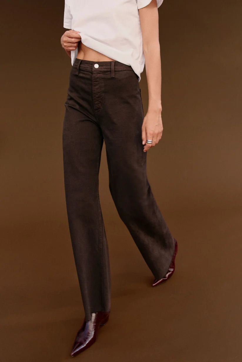 Penny High Rise Wide Leg Jean - Mocha