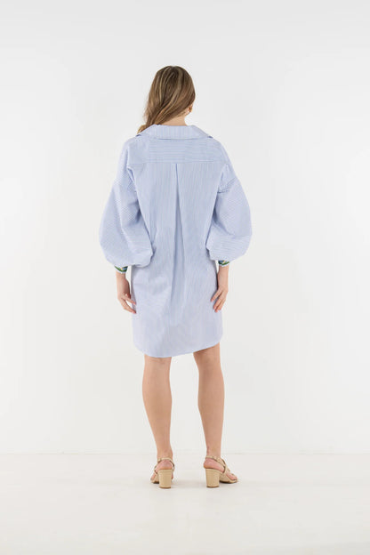 Iris Oxford Dress - Grapemist Stripe