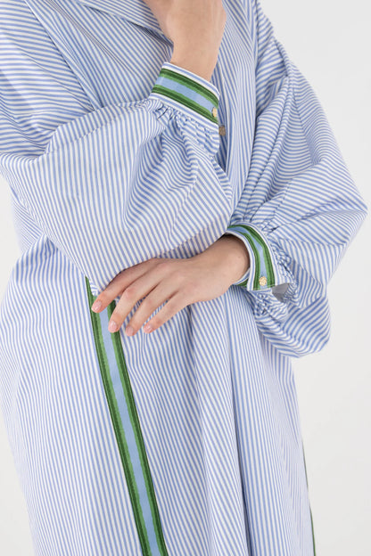 Iris Oxford Dress - Grapemist Stripe