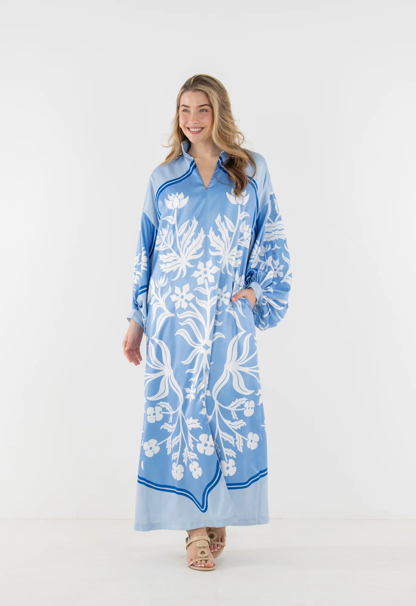 Fiona Dress - Dutch Tile