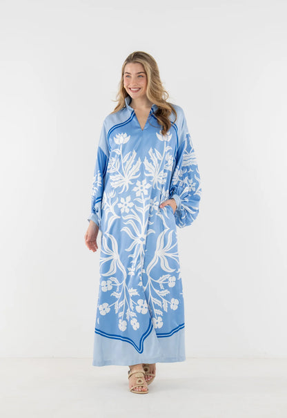 Fiona Dress - Dutch Tile