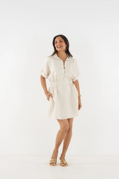Pullover Dress - Sandshell Linen